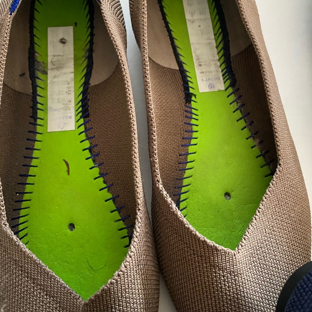 Rothy's Flats in Black, Red, Blue, and Tan - Picture 4 of 16